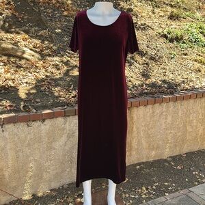 Vintage studio ease red velvet short sleeve maxi dress sz 12 vampire cosplay